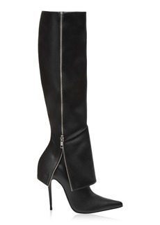 Magda Butrym - Zip Detail Leather Heeled Boots - Black - IT 37.5 - Moda Operandi