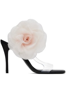 Magda Butrym Black Organza Flower Heeled Sandals