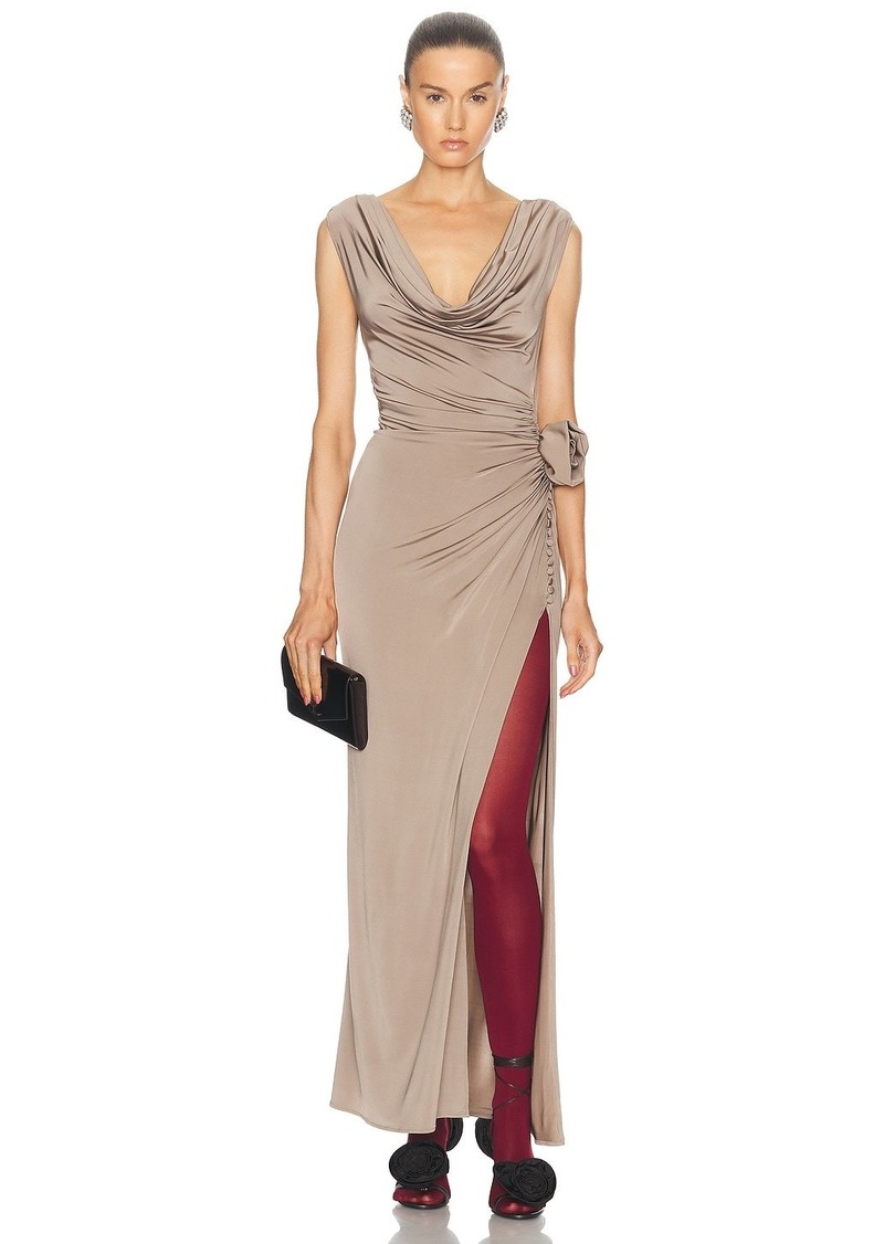 Magda Butrym Cowl Neck Long Dress