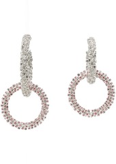 Magda Butrym Silver & Pink Mismatched Double Hoop Crystal Earrings