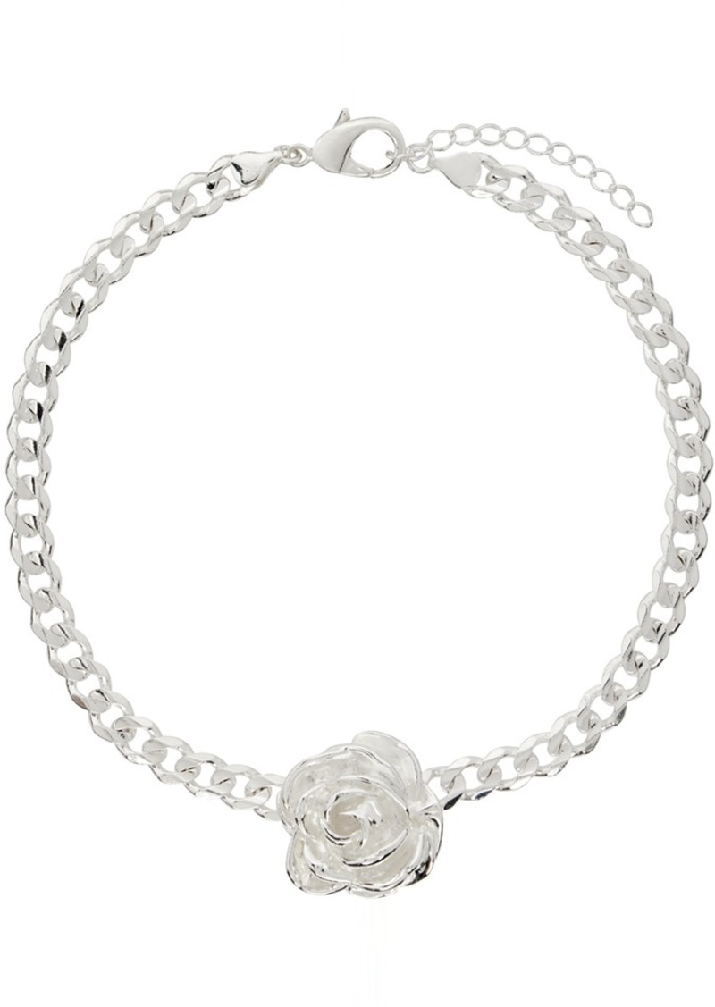 Magda Butrym Silver Rose Chain Necklace