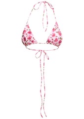 Magda Butrym Printed 3d Flower Triangle Bikini Top