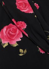 Magda Butrym Rose Print Jersey Long Dress W/scarf
