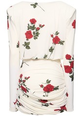 Magda Butrym Rose Printed Jersey Mini Dress