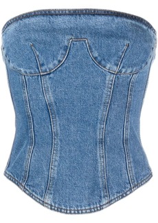 Magda Butrym strapless denim corset top