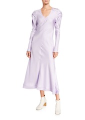 Maggie Marilyn Knot Today Long-Sleeve Silk Dress