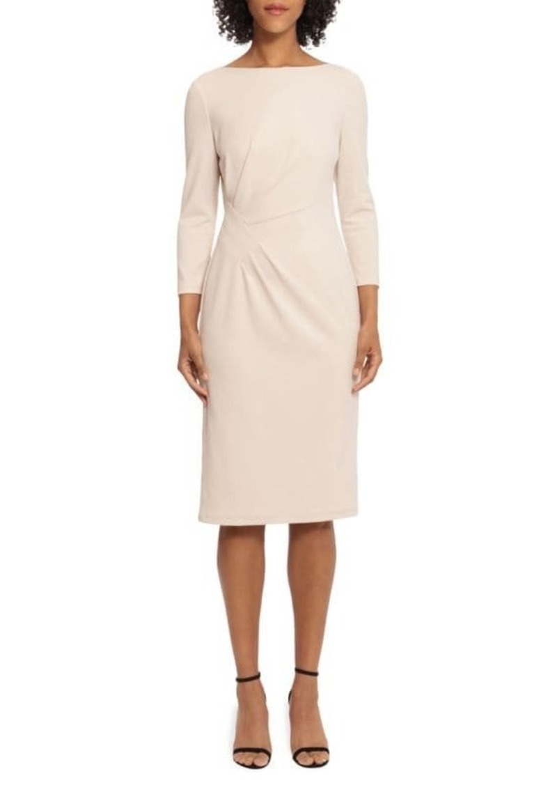 Maggy London Draped Midi Sheath Dress