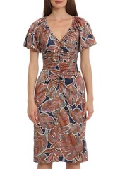 Maggy London Floral Ruched Sheath Dress