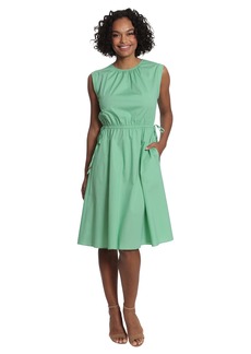 Maggy London London Times Women's Petite Sleeveless A-Line Dress with Wooden Beaded Faux Side Drawstrings  6
