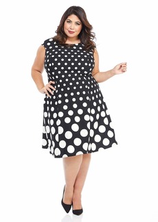 Maggy London London Times Women's Plus Size Perfect Versatile Scuba Crepe Fit & Flare Dress Event Guest of Occasion Office Career  24