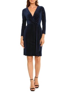 Maggy London Long Sleeve Faux Wrap Dress