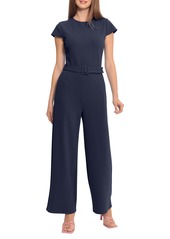 Maggy London Cap Sleeve Belted Jumpsuit in Spectra Green at Nordstrom Rack
