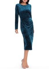 Maggy London Faux Wrap Midi Dress in Dark Teal at Nordstrom