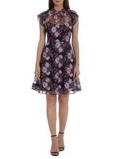 Maggy London Floral Embroidery Fit & Flare Dress