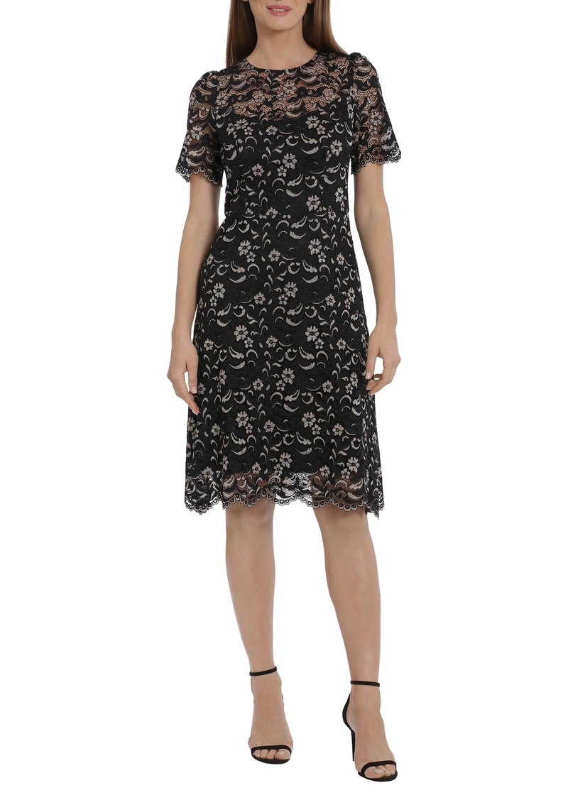Maggy London Floral Lace Sheath Dress in Black Multi at Nordstrom Rack