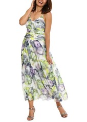 Maggy London Floral Print Ruched Sleeveless Sundress