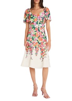 Maggy London Floral Sweetheart Neck Dress