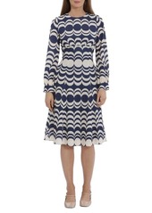 Maggy London Geo Print Long Sleeve Dress