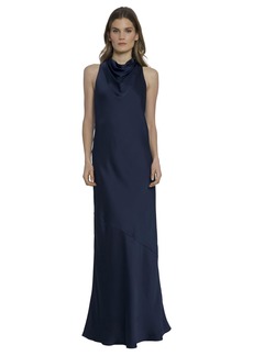 Maggy London High Neck Floor Length Fit and Flare Halter Formal Dresses for Women