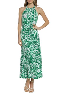 Maggy London High Neck Maxi Dress in Green/Light Green at Nordstrom Rack