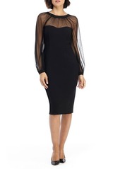 Maggy London Illusion Lace Long Sleeve Cocktail Dress