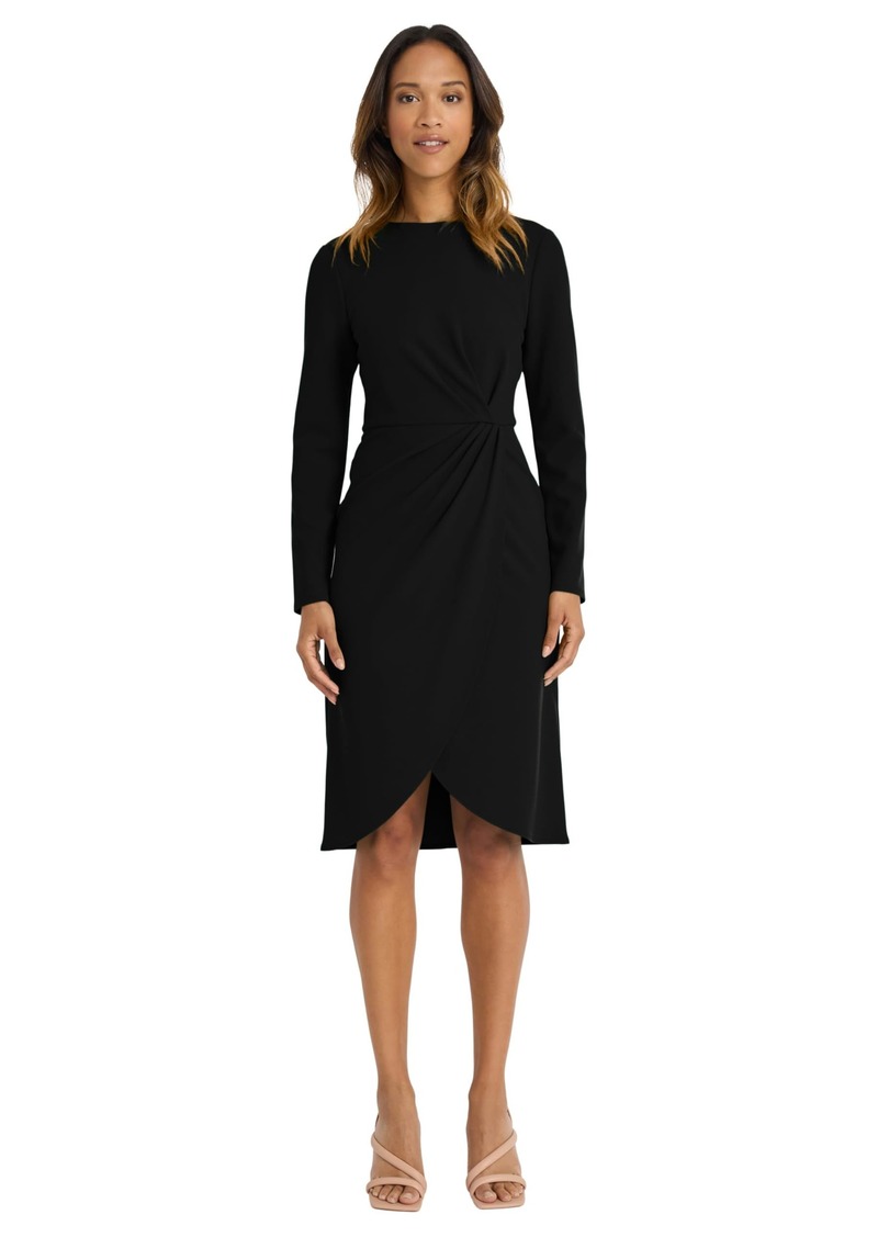 Maggy London Long Sleeve Wrap Cocktail Wedding Guest or Valentine's Business Casual Work Dresses for Women