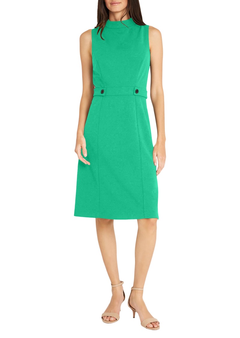 Maggy London Mock Neck A-Line Dress in Bright Jade at Nordstrom Rack