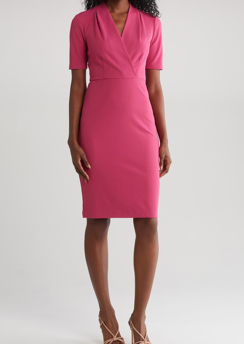 Maggy London Pleated Sheath Dress in Energy Pink at Nordstrom Rack