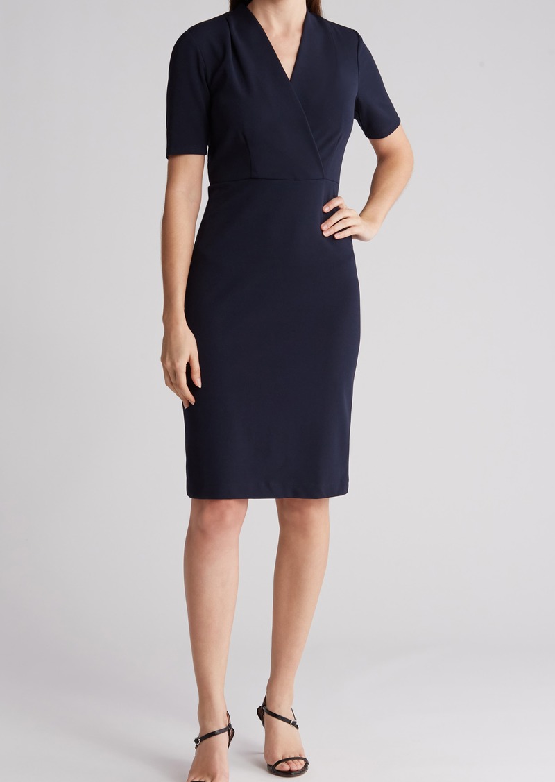 Maggy London Pleated Sheath Dress in Twilight Navy at Nordstrom Rack