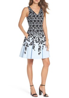 Maggy London Print Fit & Flare Dress