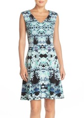 Maggy London Print Scuba Fit & Flare Dress