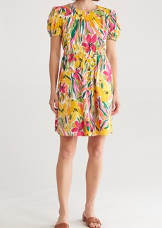 Maggy London Puff Sleeve Dress in Soft White/Yellow at Nordstrom Rack