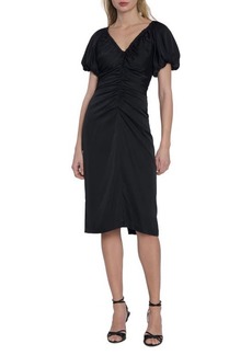 Maggy London Ruched Puff Sleeve Sheath Dress