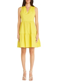 Maggy London Sleeveless Tiered Fit & Flare Dress in Hype Yellow at Nordstrom Rack