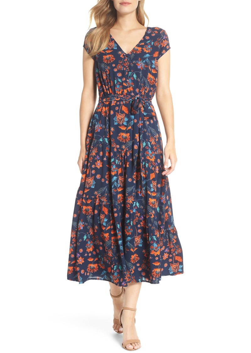 maggy london floral midi dress