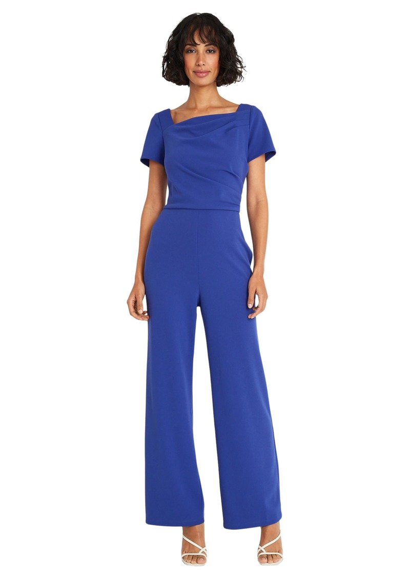 Maggy London Stylish and Chic Asymmetric Neck Short Sleeves | Jumpsuits for Women Dressy