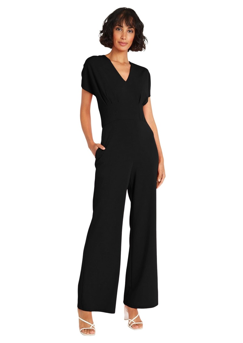 Maggy London Stylish V-Neck Dolman Sleeve Wide Pant Legs and Pockets | Jumpsuits for Women