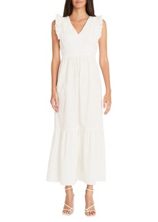 Maggy London V-Neck Sleeveless Solid Maxi Dress in Ivory at Nordstrom Rack