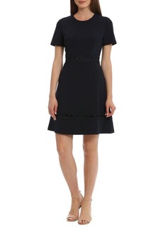 Maggy London Wavy Trim Fit & Flare Dress