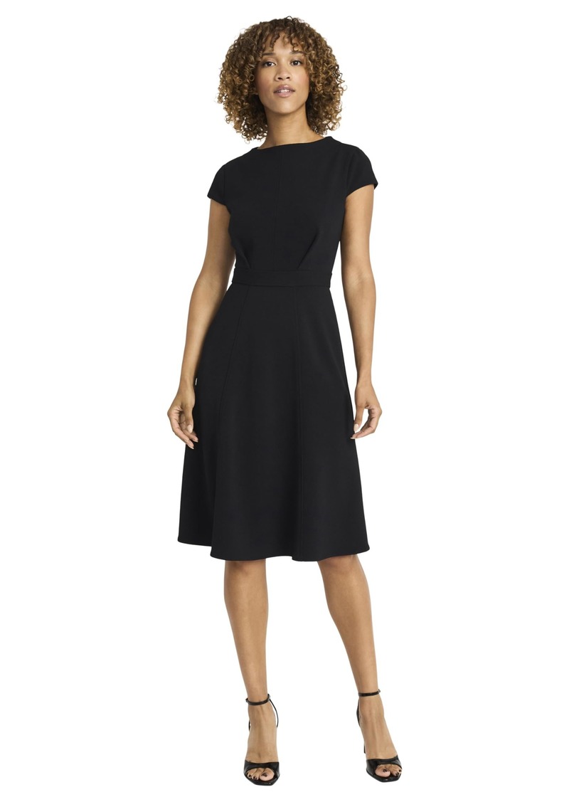 Maggy London Women's A-Line Midi Cap Sleeves-Fitted Bodice-Flared Skirt-Versatile Cocktail Dress