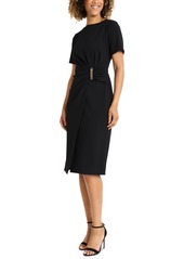 Maggy London Women's Chain-Trim Short-Sleeve Dress - Black