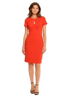 Maggy London Women's Cutout Neck Crepe Sheath Dress Office Career Workwear Event Occasion Guest of