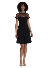 Maggy London Women's Illusion Dress Occasion Event Party Holiday Cocktail Guest of Wedding Short SLV F&f-Black