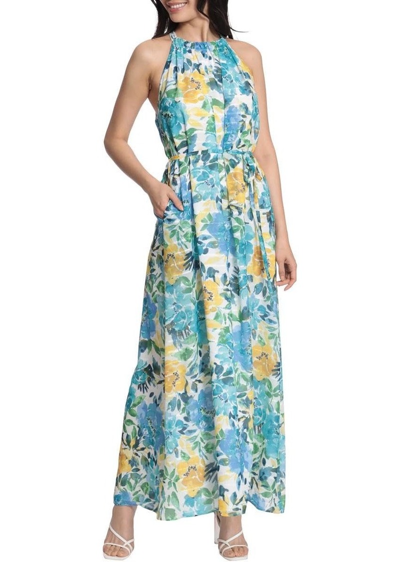 Maggy London Women's Halter Neck Maxi Dress