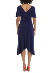 Maggy London Women's Handkerchief-Hem Flutter-Sleeve Dress - Midnight