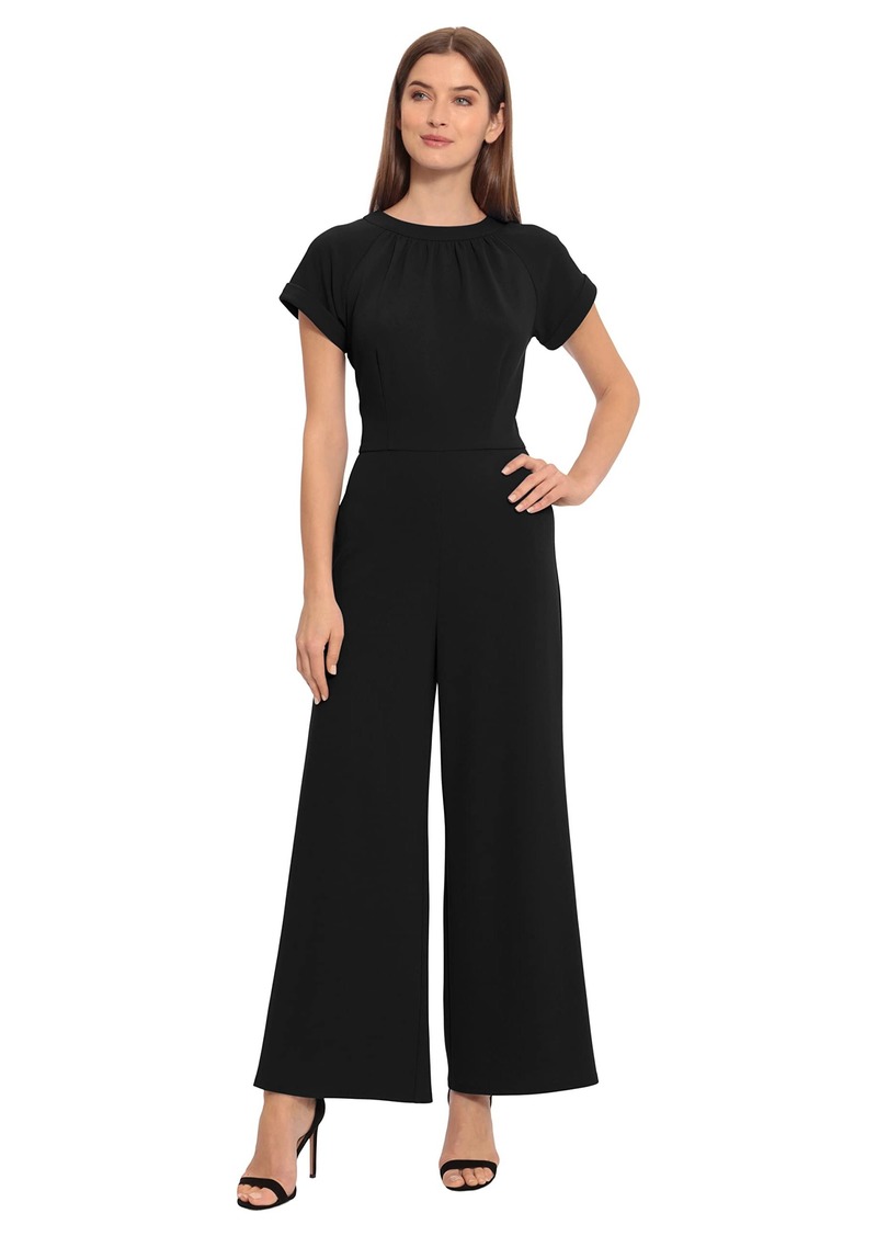 Maggy London Women's High Neck Jumpsuit Workwear Office Occasion Event Guest of Scuba Crepe-Black