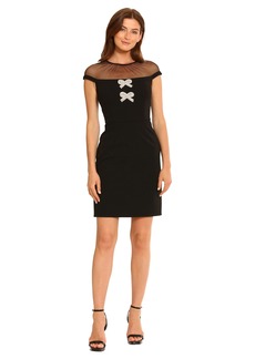 Maggy London Women's Illusion Dress Occasion Event Party Holiday Cocktail Bow-Black