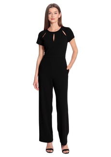 Maggy London Women's Keyhole Neck Detail Dressy Jumpsuit Party Event Occasion Desk to Dinner Guest of