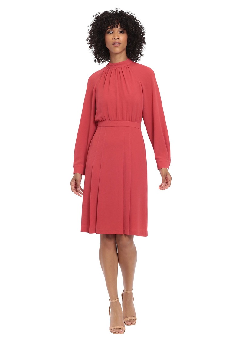 Maggy London Women's Long Sleeve Catalina Crepe Dress Workwear Event Guest of Wedding