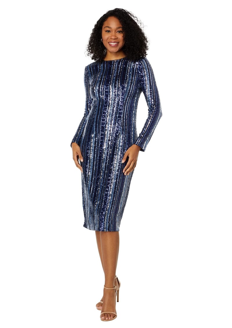 Maggy London Women's Long Sleeve Midi Dress